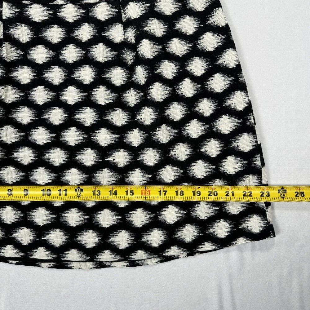 Banana Republic Mini Skirt Black White Polka Dot Size 10 A-Line Pleated Back Zip - Picture 13 of 15